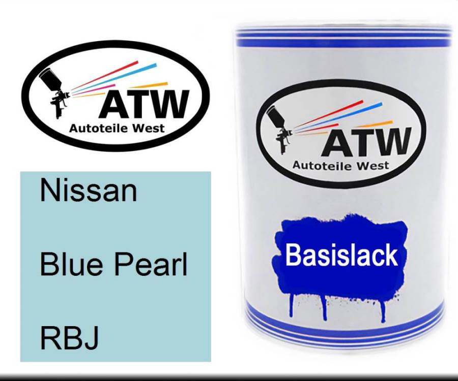 Nissan, Blue Pearl, RBJ: 500ml Lackdose, von ATW Autoteile West.